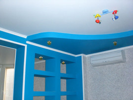 Натяжной потолок в детской фото, компания Ремонтофф. Натяжные потолки в Анжеро Судженске под ключ.