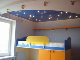 Натяжной потолок в детской фото, компания Ремонтофф. Натяжные потолки в Анжеро Судженске.